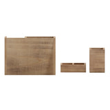 English Elm 3 Piece Wooden Organizer Set For Desktop, Table Top, or Vanity