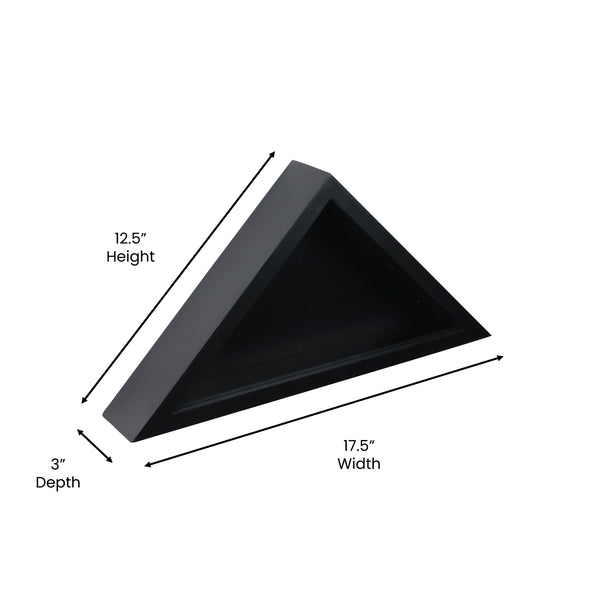 English Elm Memorial Flag Display Case - Solid Wood Military Flag Display Case for 9.5 x 5 American Veteran Flag