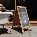 English Elm Commercial Grade 40" x 20" Vintage Wooden A-Frame Magnetic Indoor/Outdoor Chalkboard Sign, Freestanding Double Sided Extra Large Message Board,