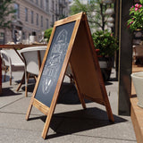 English Elm Commercial Grade 40" x 20" Vintage Wooden A-Frame Magnetic Indoor/Outdoor Chalkboard Sign, Freestanding Double Sided Extra Large Message Board,