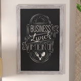 English Elm Commercial Grade 24" x 36" washed Wall Mount Magnetic Chalkboard Sign with Eraser, Hanging Wall Chalkboard Memo Board for Home, School, or Business