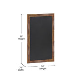 English Elm Commercial Grade 24" x 36" Torched Wood Wall Mount Magnetic Chalkboard Sign with Eraser, Hanging Wall Chalkboard Memo Board for Home, School, or Business