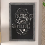 English Elm Commercial Grade 24" x 36" Rustic Wall Mount Magnetic Chalkboard Sign with Eraser, Hanging Wall Chalkboard Memo Board for Home, School, or Business