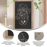 English Elm Commercial Grade 24" x 36" Weathered Wall Mount Magnetic Chalkboard Sign with Eraser, Hanging Wall Chalkboard Memo Board for Home, School, or Business