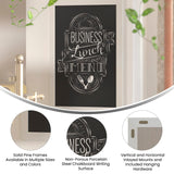 English Elm Commercial Grade 24" x 36" Wall Mount Magnetic Chalkboard Sign with Eraser, Hanging Wall Chalkboard Memo Board for Home, School, or Business