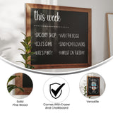 English Elm Commercial Grade 32" x 46" Wood Wall Mount Magnetic Chalkboard Sign, Hanging Wall Chalkboard Memo Board for Home, School, or Business