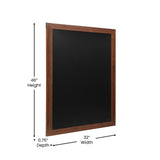 English Elm Commercial Grade 32" x 46" Wood Wall Mount Magnetic Chalkboard Sign, Hanging Wall Chalkboard Memo Board for Home, School, or Business