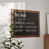 English Elm Commercial Grade 32" x 46" Wood Wall Mount Magnetic Chalkboard Sign, Hanging Wall Chalkboard Memo Board for Home, School, or Business