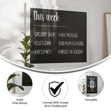 English Elm Commercial Grade 32" x 46" wash Wood Wall Mount Magnetic Chalkboard Sign, Hanging Wall Chalkboard Memo Board for Home, School, or Business