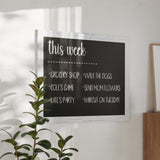 English Elm Commercial Grade 32" x 46" wash Wood Wall Mount Magnetic Chalkboard Sign, Hanging Wall Chalkboard Memo Board for Home, School, or Business