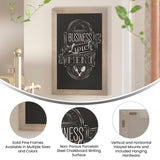 English Elm Commercial Grade 20" x 30" Weathered Wall Mount Magnetic Chalkboard Sign with Eraser, Hanging Wall Chalkboard Memo Board for Home, School, or Business