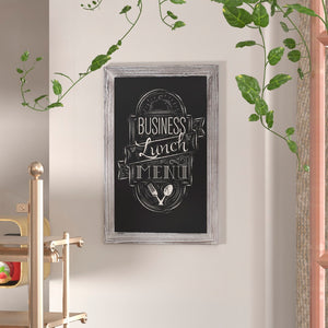 English Elm Commercial Grade 20" x 30" washed Wall Mount Magnetic Chalkboard Sign with Eraser, Hanging Wall Chalkboard Memo Board for Home, School, or Business