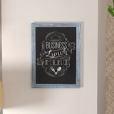 English Elm Commercial Grade 18" x 24" Wall Mount Magnetic Chalkboard Sign with Eraser, Hanging Wall Chalkboard Memo Board for Home, School, or Business