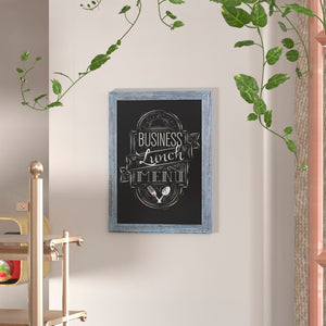 English Elm Commercial Grade 18" x 24" Wall Mount Magnetic Chalkboard Sign with Eraser, Hanging Wall Chalkboard Memo Board for Home, School, or Business