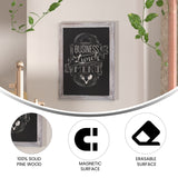 English Elm Commercial Grade 18" x 24" washed Wall Mount Magnetic Chalkboard Sign with Eraser, Hanging Wall Chalkboard Memo Board for Home, School, or Business