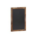 English Elm Commercial Grade 18" x 24" Torched Wood Wall Mount Magnetic Chalkboard Sign with Eraser, Hanging Wall Chalkboard Memo Board for Home, School, or Business