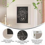 English Elm Commercial Grade 18" x 24" Wall Mount Magnetic Chalkboard Sign with Eraser, Hanging Wall Chalkboard Memo Board for Home, School, or Business