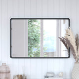 English Elm 24"x 36" Metal Deep Framed Wall Mirror - Large Accent Mirror for Bathroom, Entryway, Dining Room, & Living Room