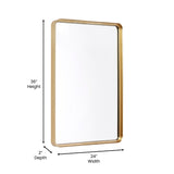 English Elm 24"x 36" Metal Deep Framed Wall Mirror - Large Accent Mirror for Bathroom, Entryway, Dining Room, & Living Room