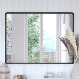 English Elm 30"x 40" Metal Deep Framed Wall Mirror - Large Accent Mirror for Bathroom, Entryway, Dining Room, & Living Room