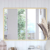 English Elm 30"x 40" Metal Deep Framed Wall Mirror - Large Accent Mirror for Bathroom, Entryway, Dining Room, & Living Room