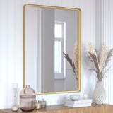 English Elm 30"x 40" Metal Deep Framed Wall Mirror - Large Accent Mirror for Bathroom, Entryway, Dining Room, & Living Room