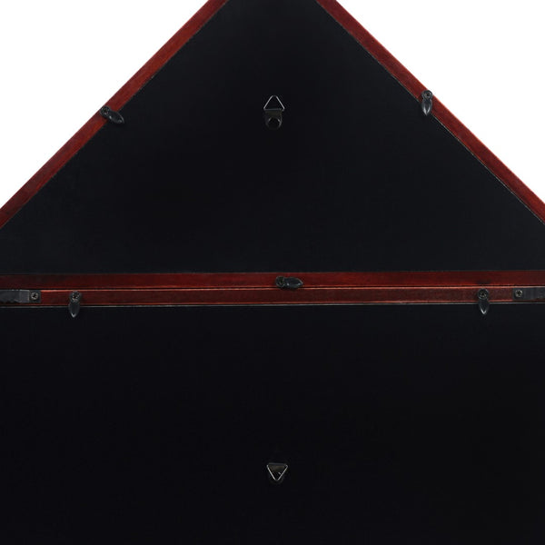 English Elm Flag and Certificate Display Case, Solid Pine Wood Flag Shadow Box Fits 3x5 Folded Flag, Finish