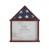 English Elm Flag and Certificate Display Case, Solid Pine Wood Flag Shadow Box Fits 3x5 Folded Flag, Finish