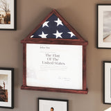 English Elm Flag and Certificate Display Case, Solid Pine Wood Flag Shadow Box Fits 3x5 Folded Flag, Finish