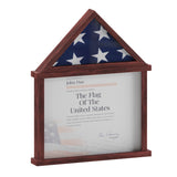 English Elm Flag and Certificate Display Case, Solid Pine Wood Flag Shadow Box Fits 3x5 Folded Flag, Finish