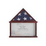 English Elm Flag and Certificate Display Case, Solid Pine Wood Flag Shadow Box Fits 9x5 Folded Burial Flag, Finish