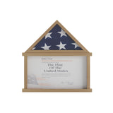 English Elm Flag and Certificate Display Case, Solid Pine Wood Flag Shadow Box Fits 9x5 Folded Burial Flag, Wood Finish