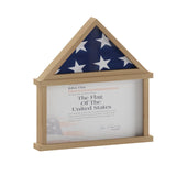 English Elm Flag and Certificate Display Case, Solid Pine Wood Flag Shadow Box Fits 9x5 Folded Burial Flag, Wood Finish