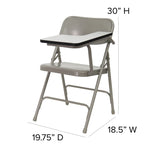 English Elm Commercial Grade Ralph Premium Steel Folding Chair with Left Handed Tablet Arm