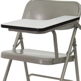 English Elm Commercial Grade Ralph Premium Steel Folding Chair with Left Handed Tablet Arm