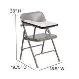 English Elm Commercial Grade Ralph Premium Steel Folding Chair with Right Handed Tablet Arm