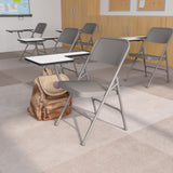 English Elm Commercial Grade Ralph Premium Steel Folding Chair with Right Handed Tablet Arm