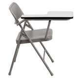 English Elm Commercial Grade Ralph Premium Steel Folding Chair with Right Handed Tablet Arm