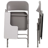 English Elm Commercial Grade Ralph Premium Steel Folding Chair with Right Handed Tablet Arm