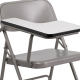 English Elm Commercial Grade Ralph Premium Steel Folding Chair with Right Handed Tablet Arm