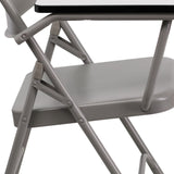 English Elm Commercial Grade Ralph Premium Steel Folding Chair with Right Handed Tablet Arm