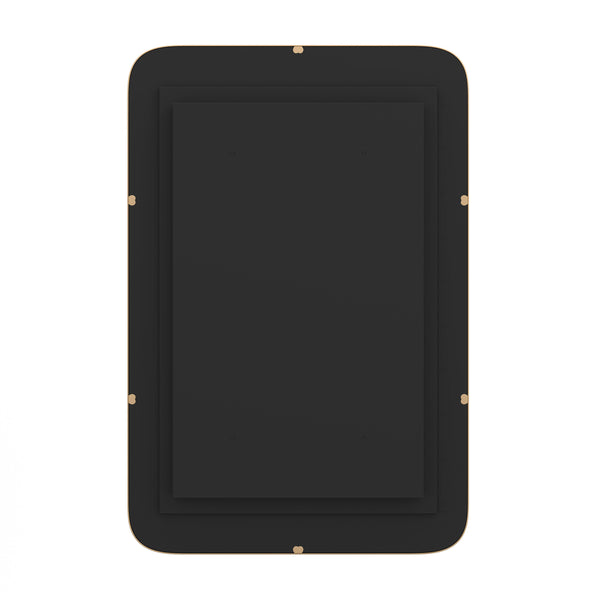 English Elm 16" x 24" Recessed Bathroom Medicine Cabinet with Rounded Beveled Mirror and Reversible Metal Frame