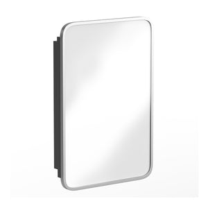 English Elm 16" x 24" Recessed Bathroom Medicine Cabinet with Rounded Beveled Mirror and Reversible Metal Frame