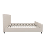 English Elm Twin Size Tufted Upholstered Platform Bed in Fabric