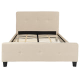 English Elm Full Size Tufted Upholstered Platform Bed in Fabric