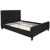 English Elm Full Size Tufted Upholstered Platform Bed in Fabric