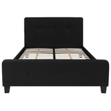 English Elm Full Size Tufted Upholstered Platform Bed in Fabric