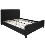 English Elm Queen Size Tufted Upholstered Platform Bed in Fabric