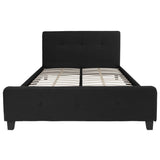 English Elm Queen Size Tufted Upholstered Platform Bed in Fabric