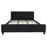 English Elm King Size Tufted Upholstered Platform Bed in Fabric